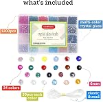 Incraftables 1200 Kit de perles en cristal – 6mm Briolette en verre cristal perles pour la fabrication de bijoux – 24 Couleurs étincelantes – Perles pour bracelets, artisanat & DIY Projets – Perles étincelantes pour adultes & Débutants