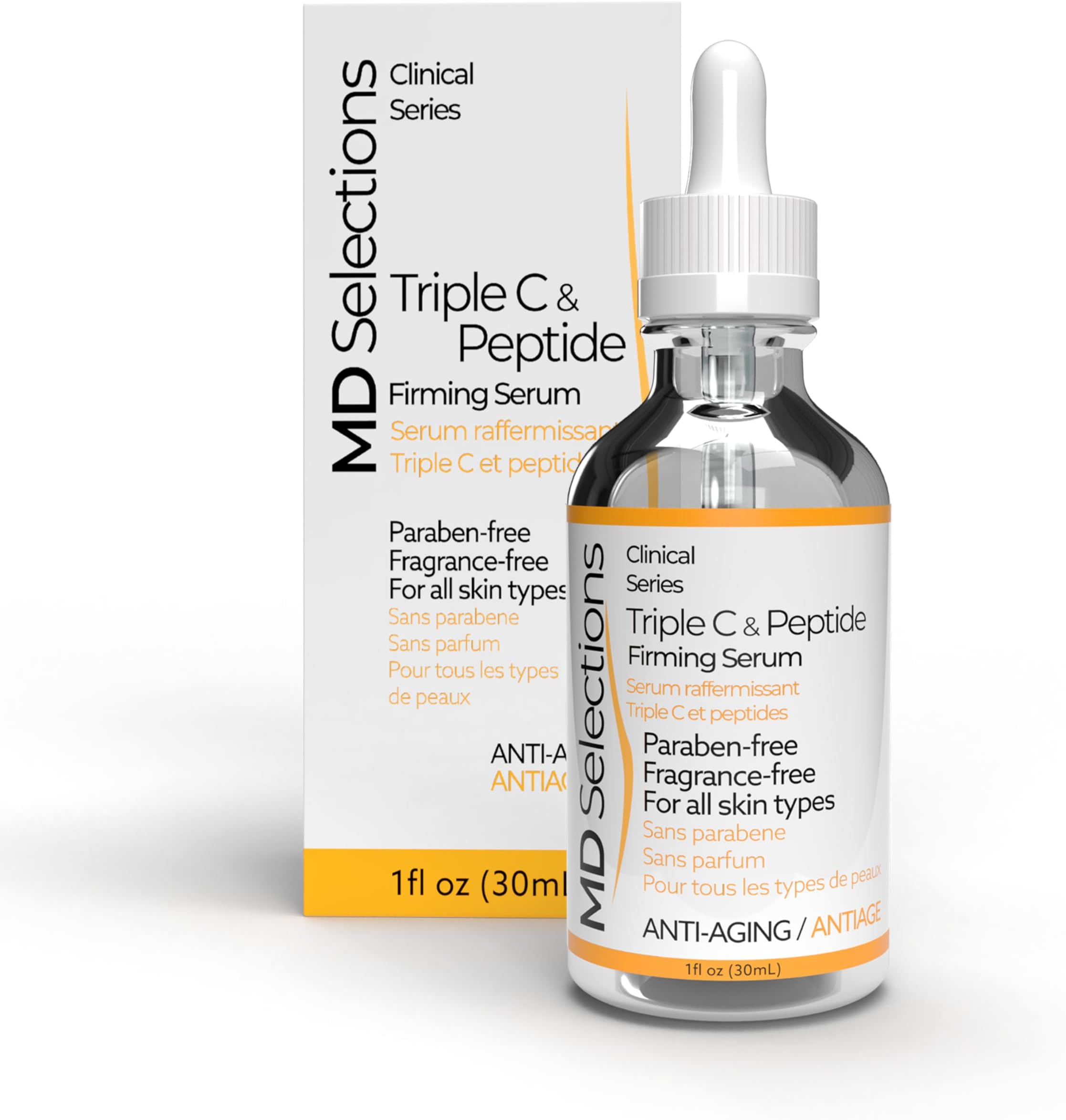 Triple C & Peptide Firming Serum for Face, 1 oz | Anti Aging & Anti Wrinkle | Rejuvenating | Skin Moisturizing | Boosts Collagen | 3 Forms of Vitamin C