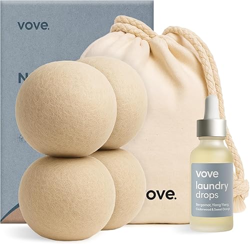 Vove Bolas de secado de cáñamo natural, 5 veces más absorbentes que la lana, veganas, hipoalergénicas y ecológicas, reducen las arrugas de la ropa y