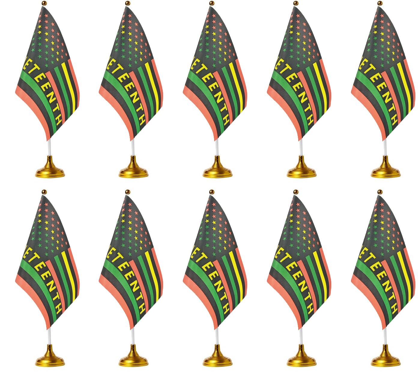 June Spring Flag Snapklik.com : WXTWK 12 Pack Juneteenth Desk Flag Small Mini June 19th ...