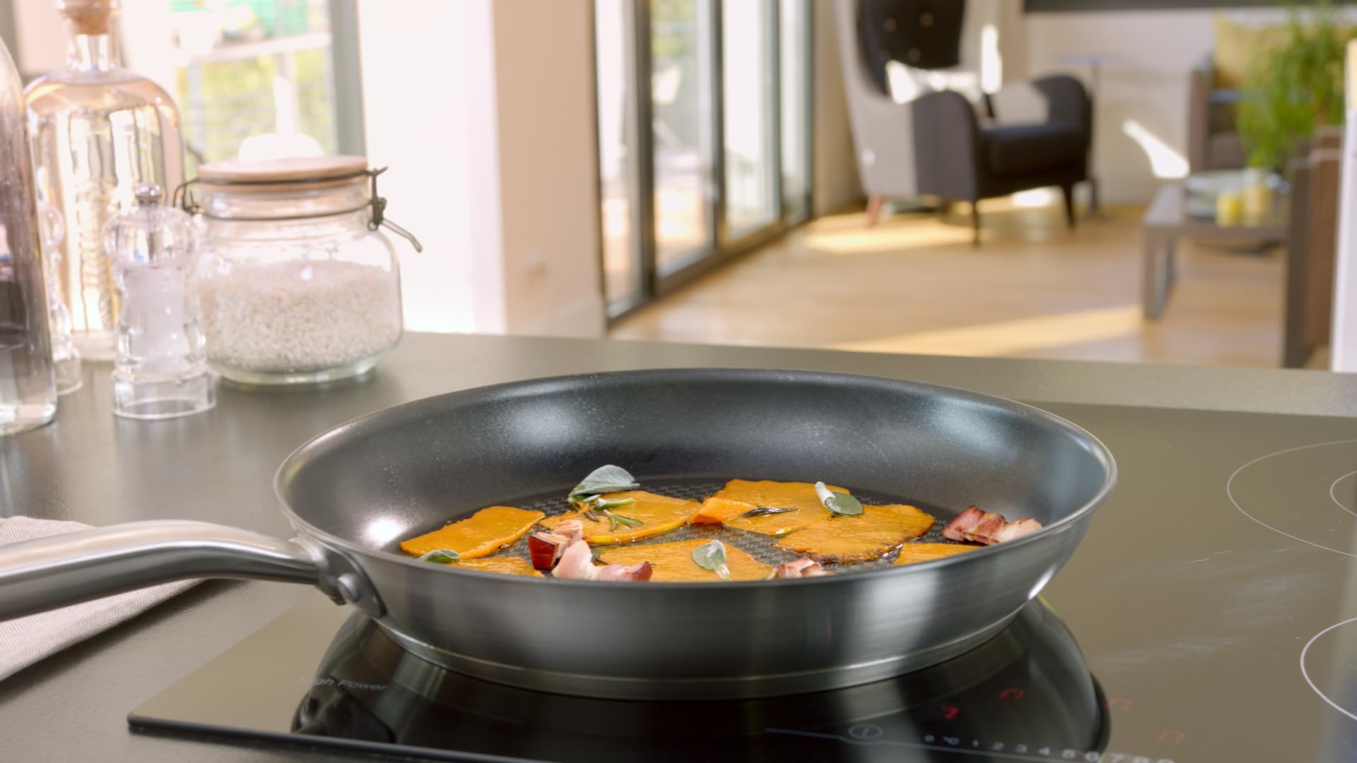 Tefal E492S2 Virtuoso - Set di 2 padelle | 24 + 28 cm | acciaio inossidabile di alta qualità | non sigillato | finitura spazzolata | adatto a induzione | forno fino a 250 °C