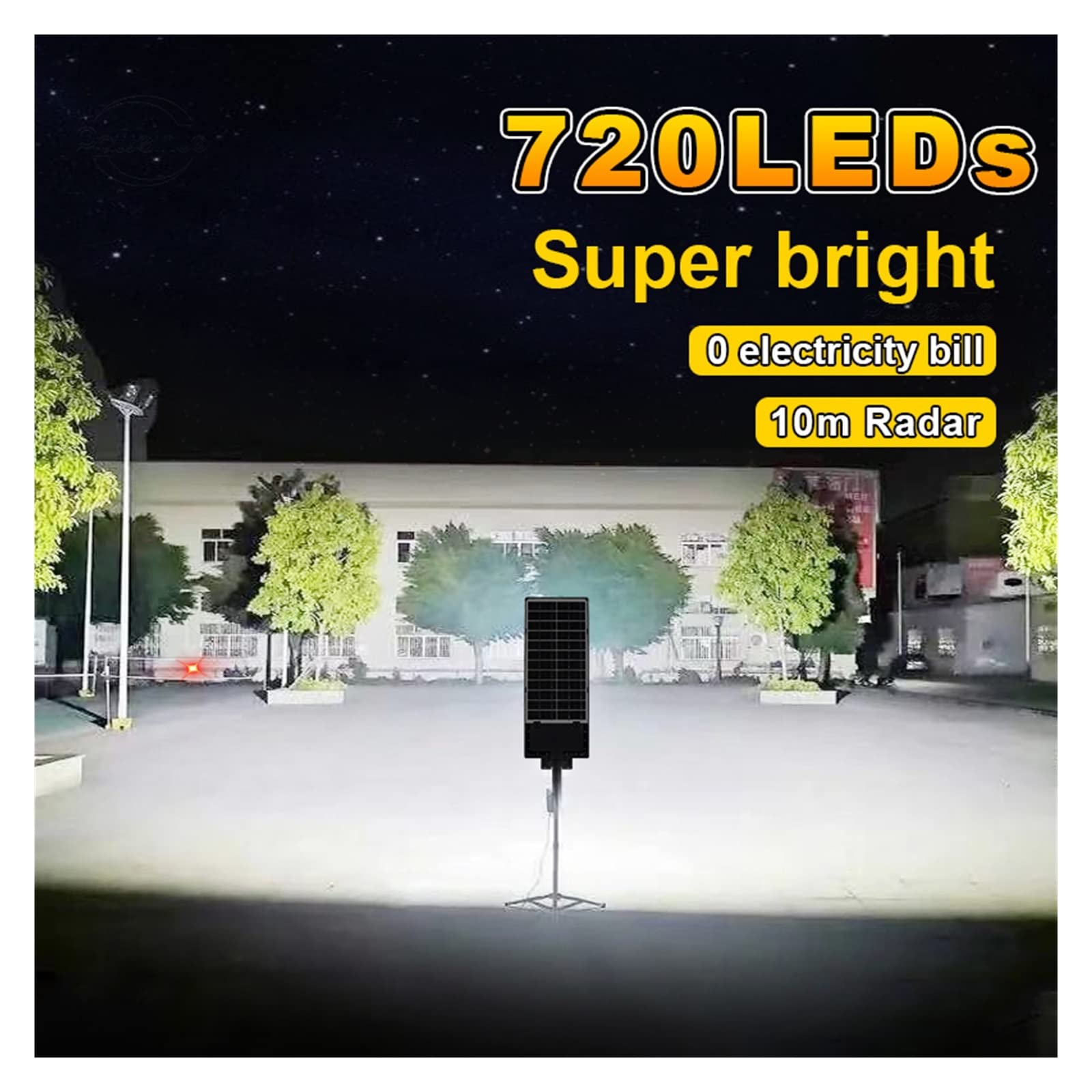 Zewnętrzna lampa solarna, Zewnętrzne lampy słoneczne 3 tryby Zdalne sterowanie Led Solar Street Light 720 LEDs Wodoodporna lampa ogrodowa do domu i podwórka