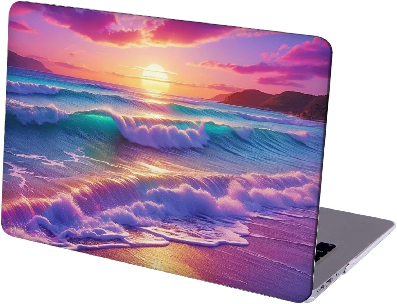 Compatible with MacBook Neo 13-inch, Hard Shell Case with Keyboard Cover and Screen Protector (A3404 A18 Pro chip, 2026 Release) - Beach Sunset MC24060