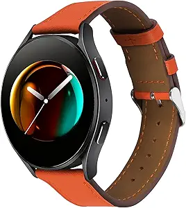 Italy Genuine Leather Watch Bands Men Women Compatible with Samsung Galaxy Watch Band, 20mm 22mm Lugs Watch Straps, Quick Release Wear-resistant Sweat-Resistant Smartwatch Replacement Strap