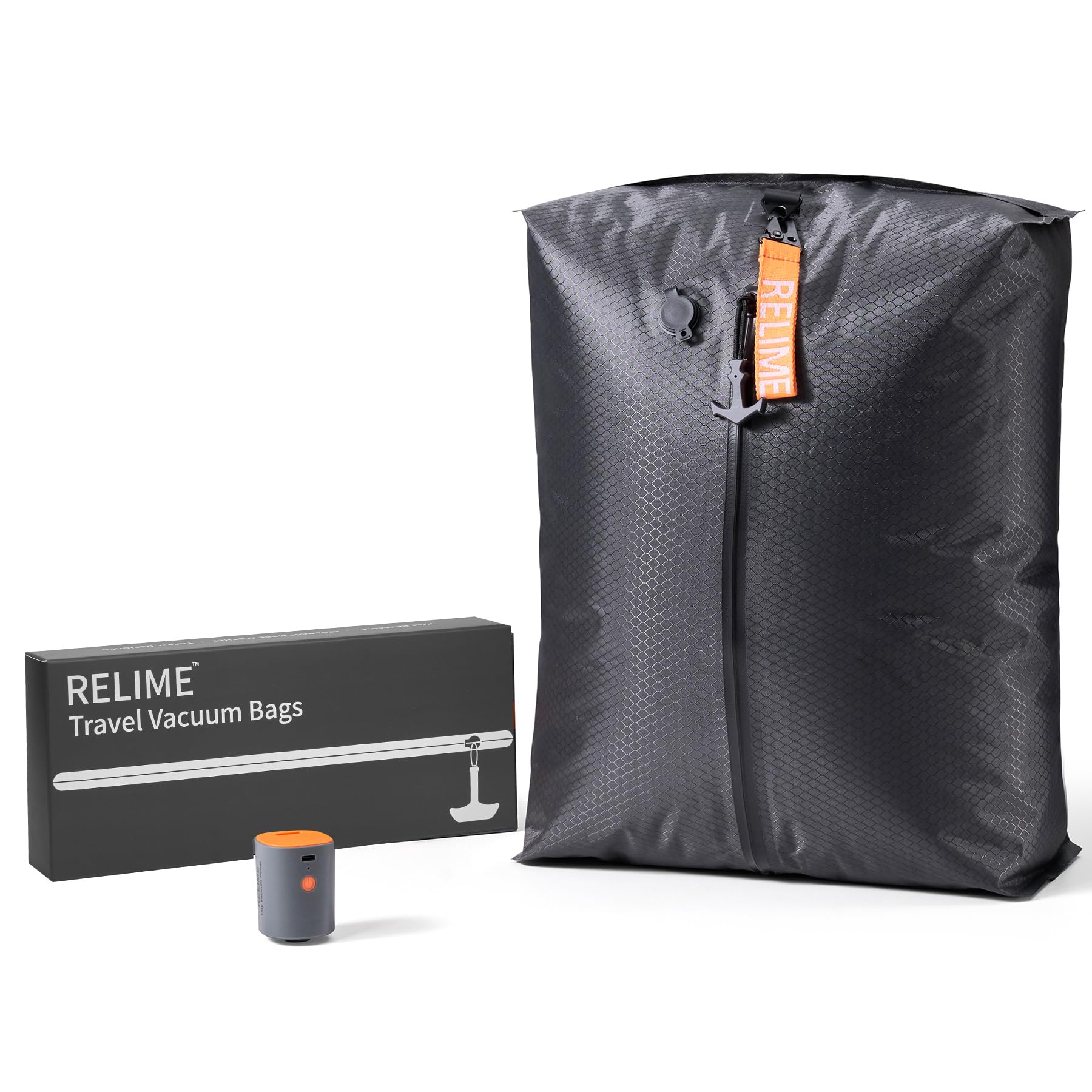 Classic Series Vacuum Bags for Travel Luggage with Wireless Pump, Compression Bags for Carry On Suitcases and Backpack, Vacuum Seal Packing cube for Cloth Packing (1PC + PUMP)