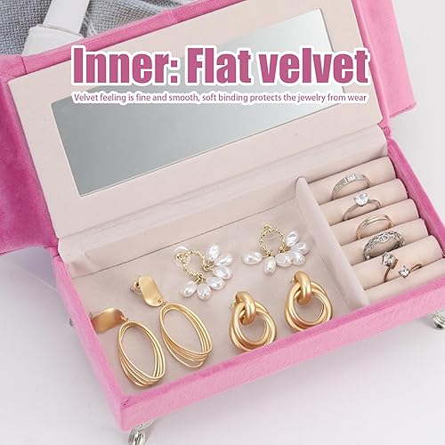 Miniatura 7 de Caja de joyería para sofá, con compartimento que se abre en forma de sofá a escala 16, muebles de terciopelo a prueba de polvo con tapa, joyeros