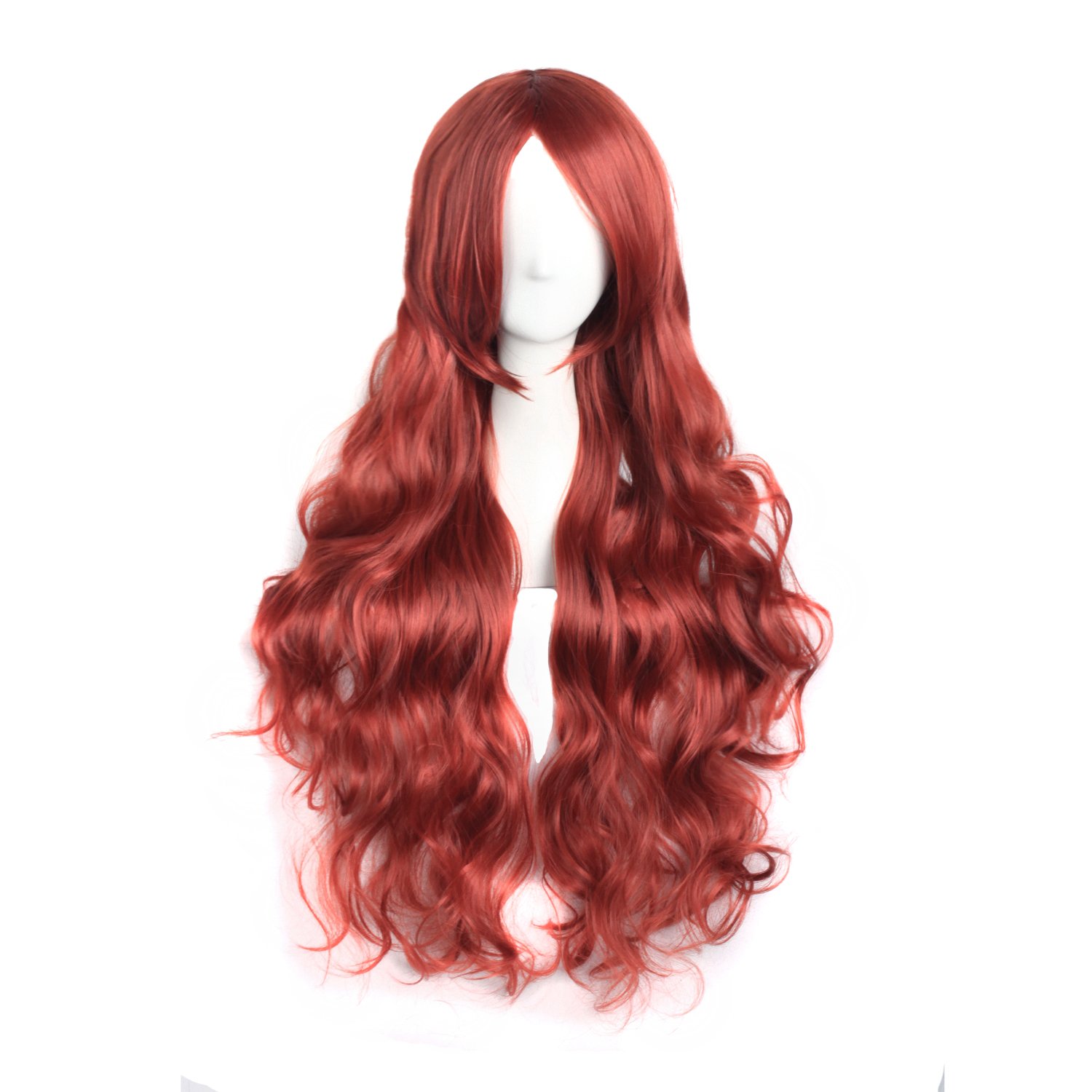 MapofBeauty 32" 80cm Long Hair Spiral Curly Cosplay Costume Wig (Orange Red)