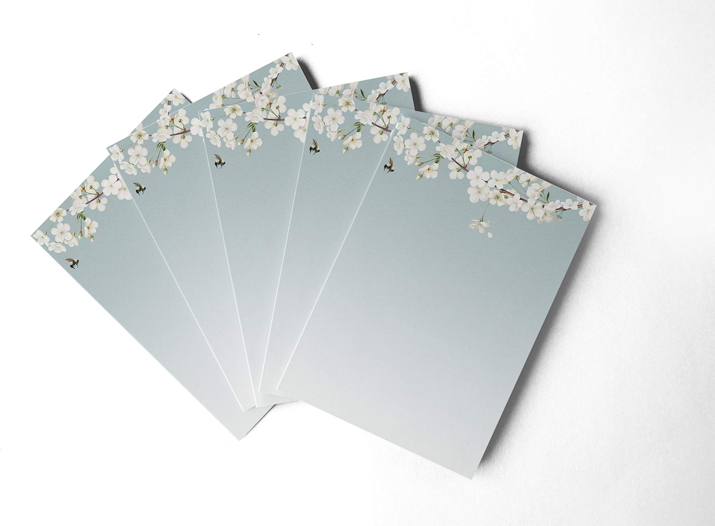 alterEgo (Pack of 15) - A4 Letter Stationery Paper for Writing Poems, Letters and Lyrics (with Complimentary Kraft Envelopes) (Design: Ikigai Blue)