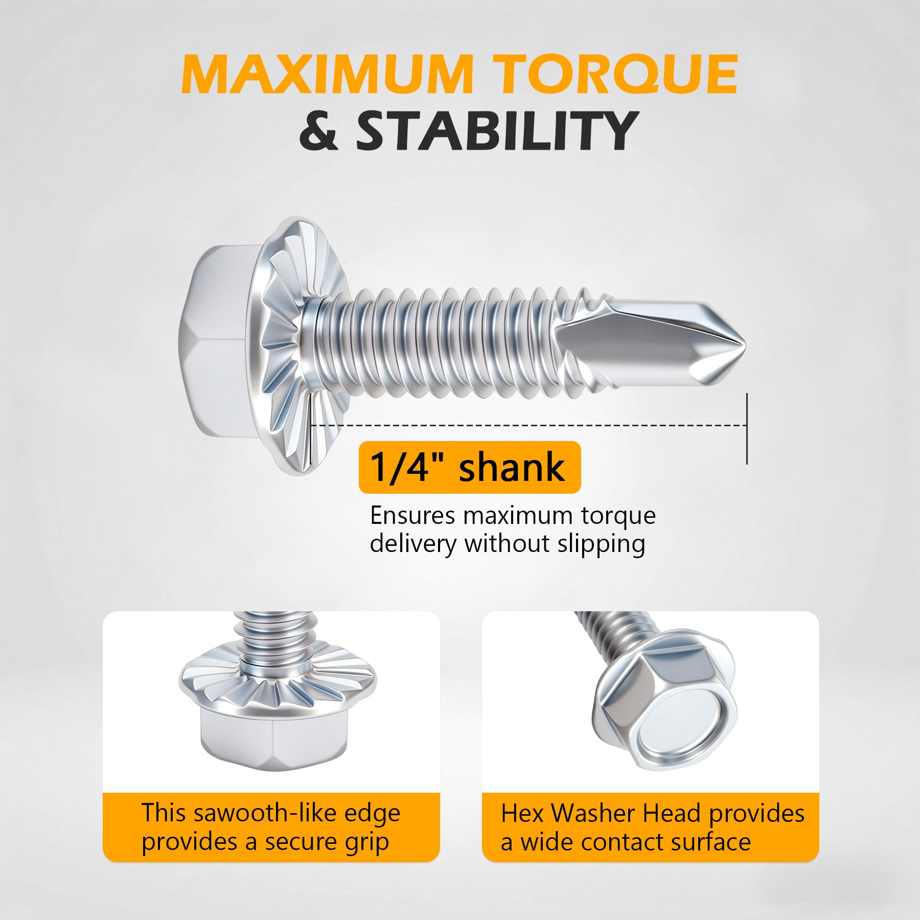 Self-Drilling Screws - Grade 8.8, 25 Pack -4