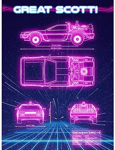 Póster deportivo Synthwave Blueprint de los años 80 para viajar en el espacio, sin marco, para decoración del hogar