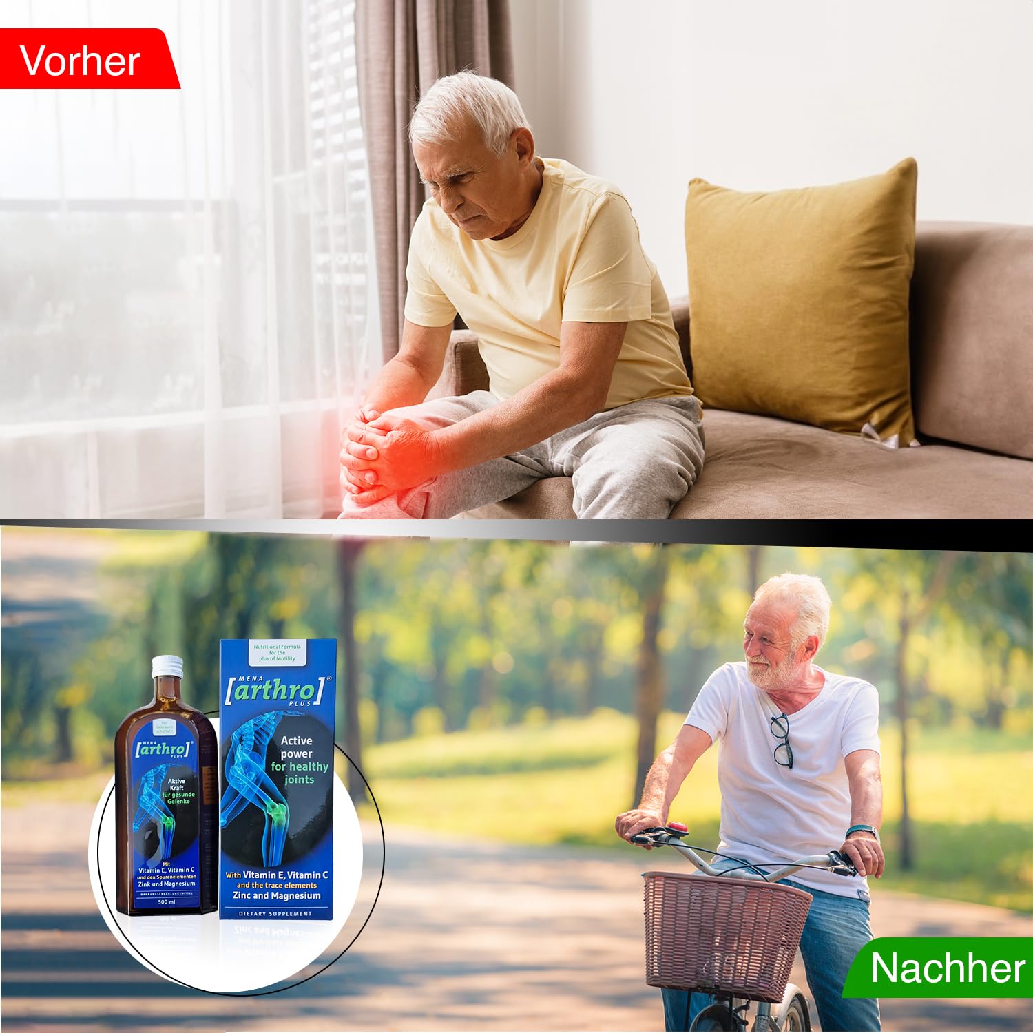 MENA arthro Plus - Flüssige Nahrungsergänzung für starke Gelenke - Made in Germany