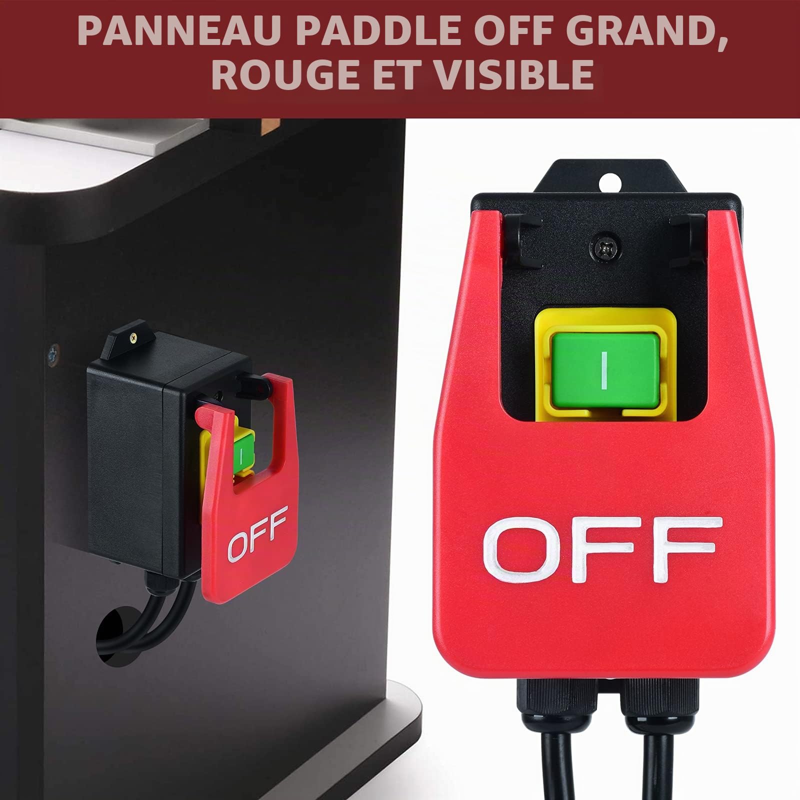 Interrupteur marche/arrêt monophasé 220 V, sécurité briidea, prise intégrée, pour éteindre rapidement la table de fraisage et autres appareils électriques