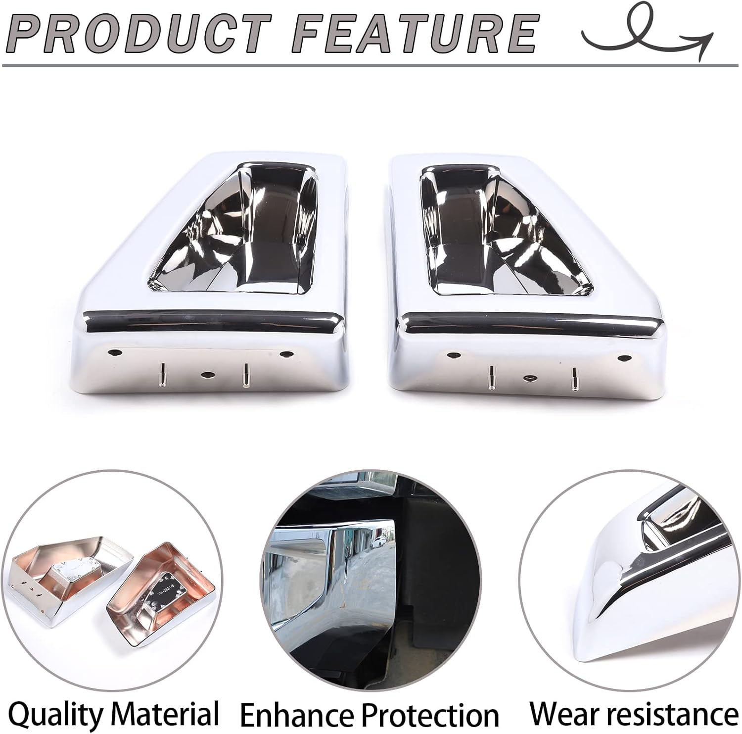 Lcojicep Car Replacement Trim Front Bumper Side Cover Trim Kit Compatible with Hummer H2 2003-2009 Exterior Front Bumper Trim Strip Bumper Panel Accessories (2PCS) (Bright Light)