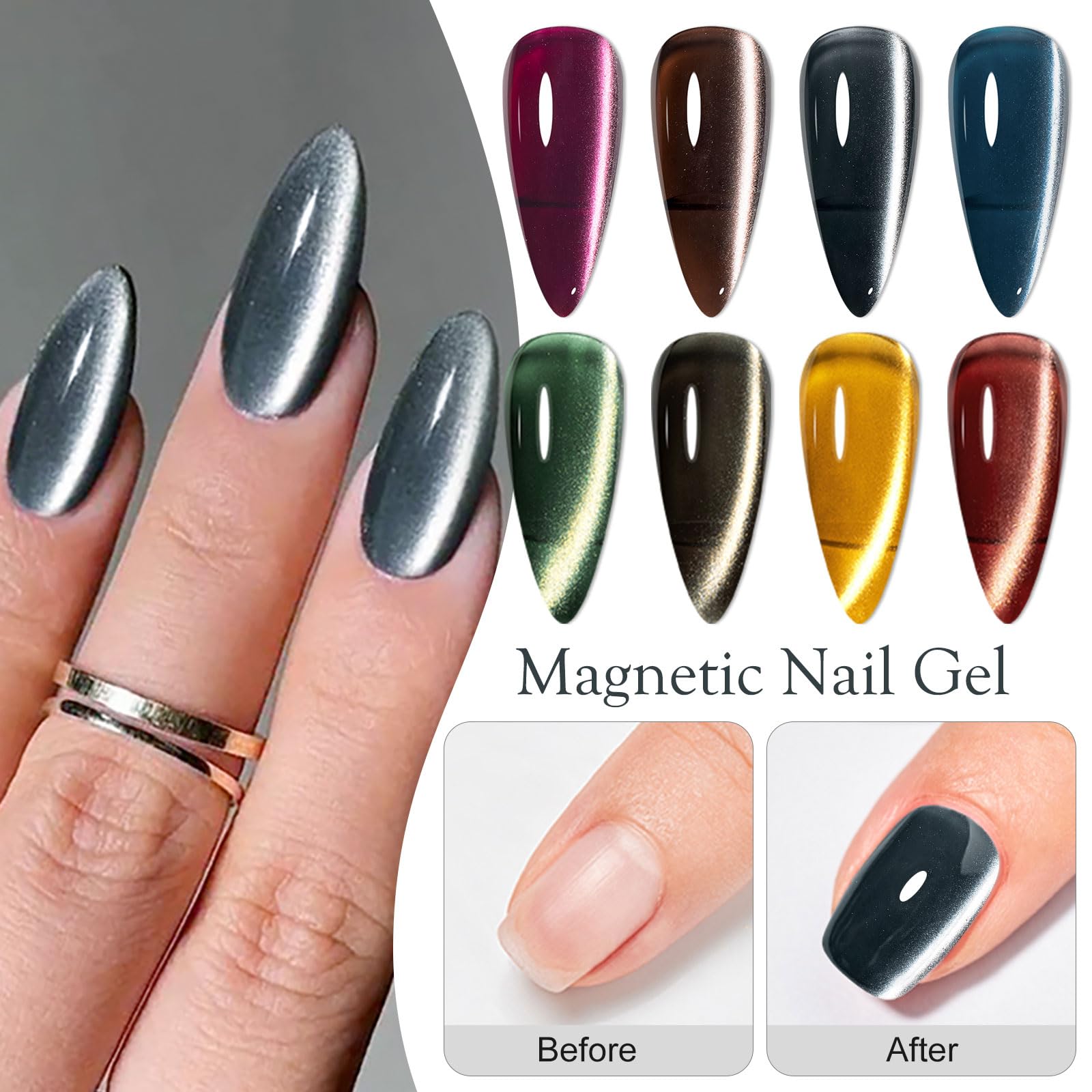 ネイルカラー・マニキュア NAIL POLISH Magnet 4 color set Amazon.com: Four Lily Magnetic Cat Eye Gel Nail Polish Set, 8