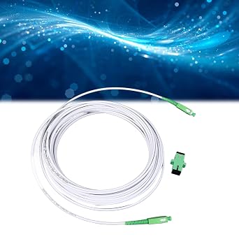 Optical Modem Extension Cable Set, Armored Single Mode Patch Cable with SC/ Connector for FTTH FTTB FTTP Networks, Metal Armor Fiber Optic Cable with Flange Connector (SC 5m / 16.4ft)