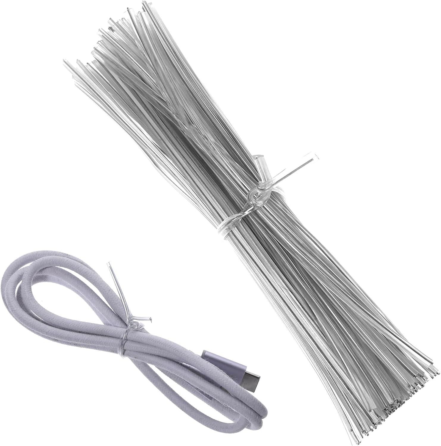 100 Piece 4 inches Clear Metal Twist Ties, Metallic Twist Cable Cord Wire Ties Reusable Plastic Wire Twists Tie for Bread, Cello, Candy, Coffee Bags & More