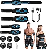 Eletroestimulador Muscular-Equipamento de Fitness Unissex para Abdômen, Braços e Pernas,10 Modos e 39 Níveis,Recarregável via USB, Portátil para Emagrecimento,Tonificação e Força
