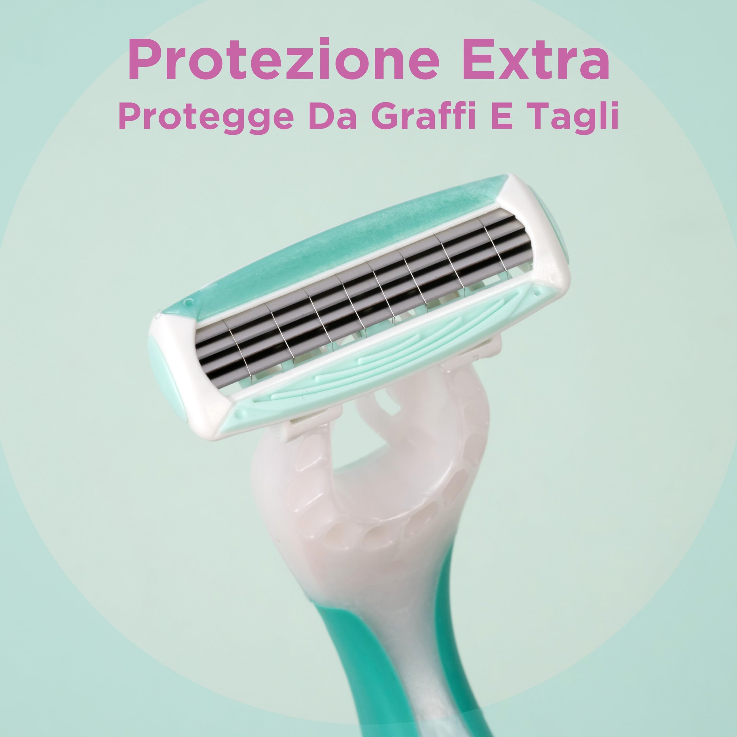 Wilkinson Sword - MyIntuition Smooth Sensitive Quattro - Rasoio Usa & Getta - Rasoio a 4 Lame per Donna - 2 Strisce Lubrificanti con Aloe Vera e Vitamina E - Confezione 3+1