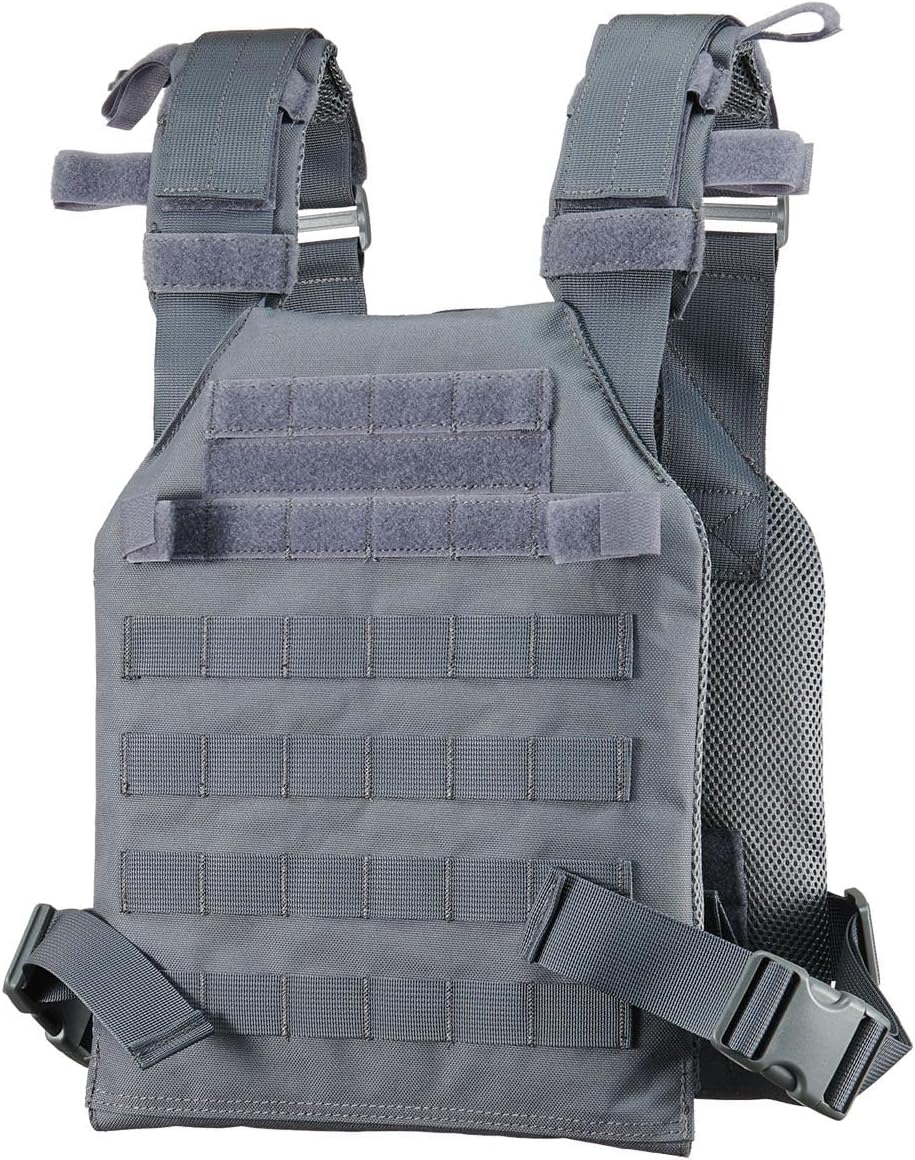 Lancer Tactical 600D Polyester QR Lightweight Airsoft Tactical Vest - (Grey)
