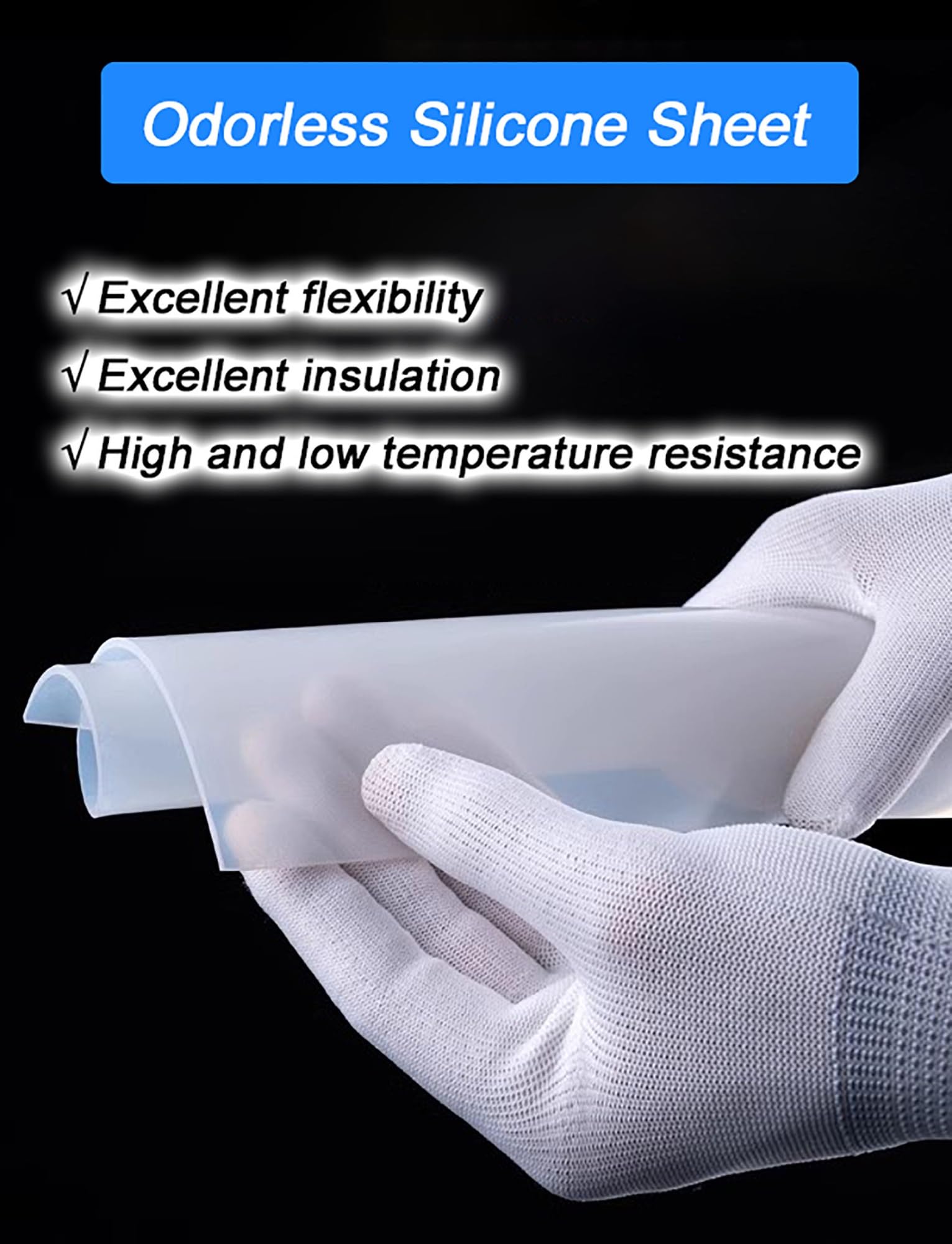 Foglio di silicone traslucido resistente alle alte temperature for parti industriali fai da te(1000x3000x1mm)