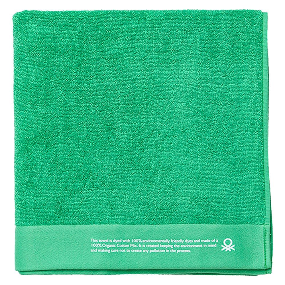 UNITED COLORS OF BENETTON. Set di 3 asciugamani 70 x 140 cm cotone biologico 450 gsm blu, rosa e verde