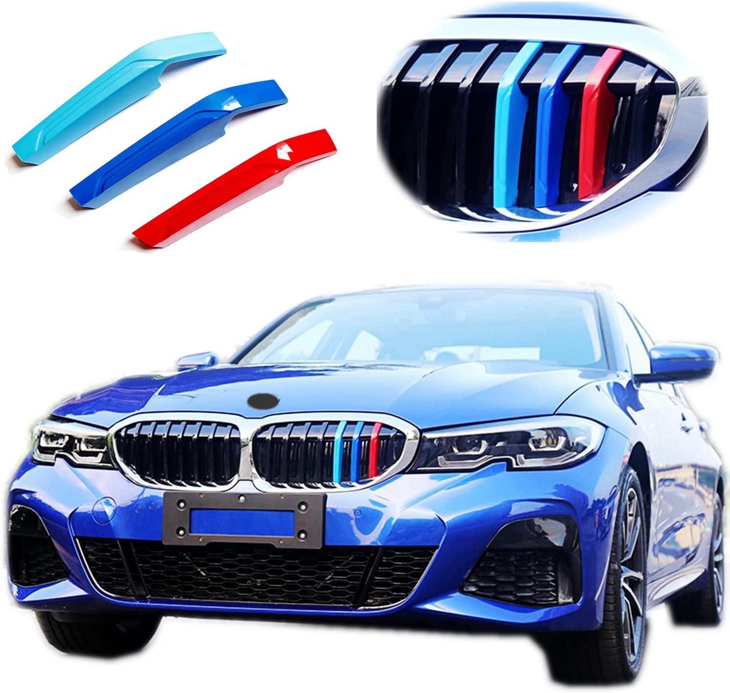 Amazon.com: TOPGRIL M-Colored Stripe Grille Insert Trims M Sport Grille ...