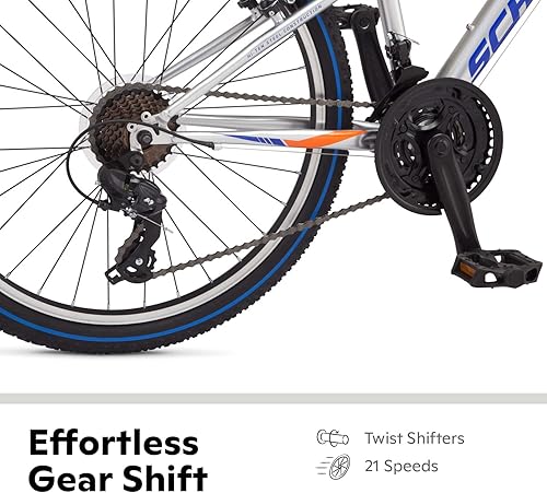 Vista 4 de Schwinn Bicicleta de montaña de madera alta para adultos, jóvenes, hombres, mujeres, niños y niñas, ruedas de 24 a 29 pulgadas, 7 o 21 velocidades