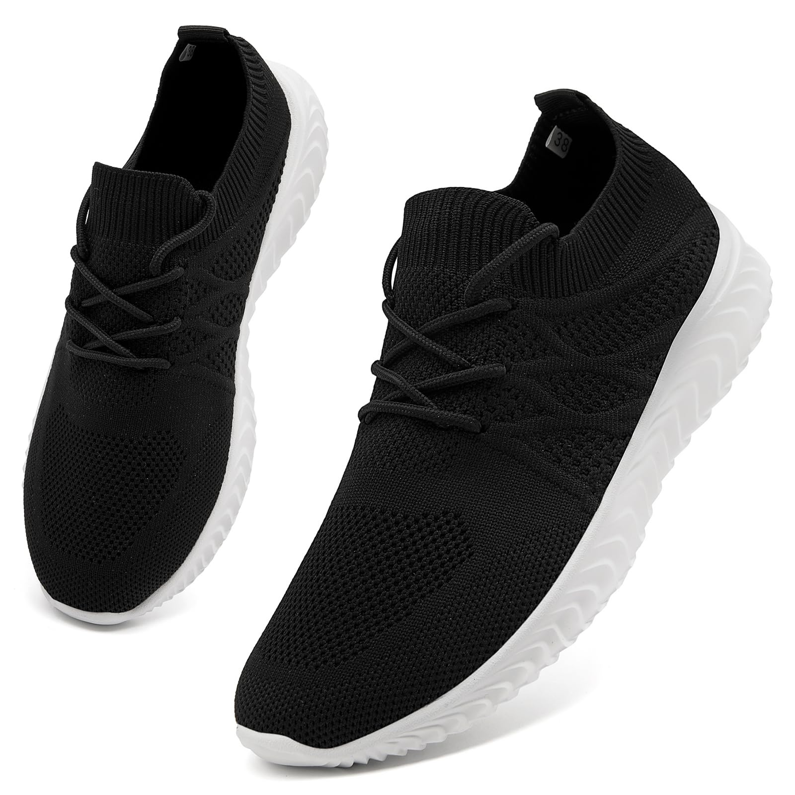 View 1 of ***HEAVILY USED***
Oltyutc Women's Tennis Shoes Lightweight Running Shoes Slip On Walking Shoes Breathable Gym Workout Training Sneakers Black_White 10