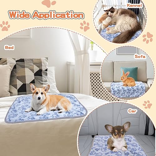 Miniatura 6 de 1 paquete de 3 mantas para perros medianos, manta de forro polar suave para mascotas, manta cálida para dormir, bonita manta con estampado de patas,