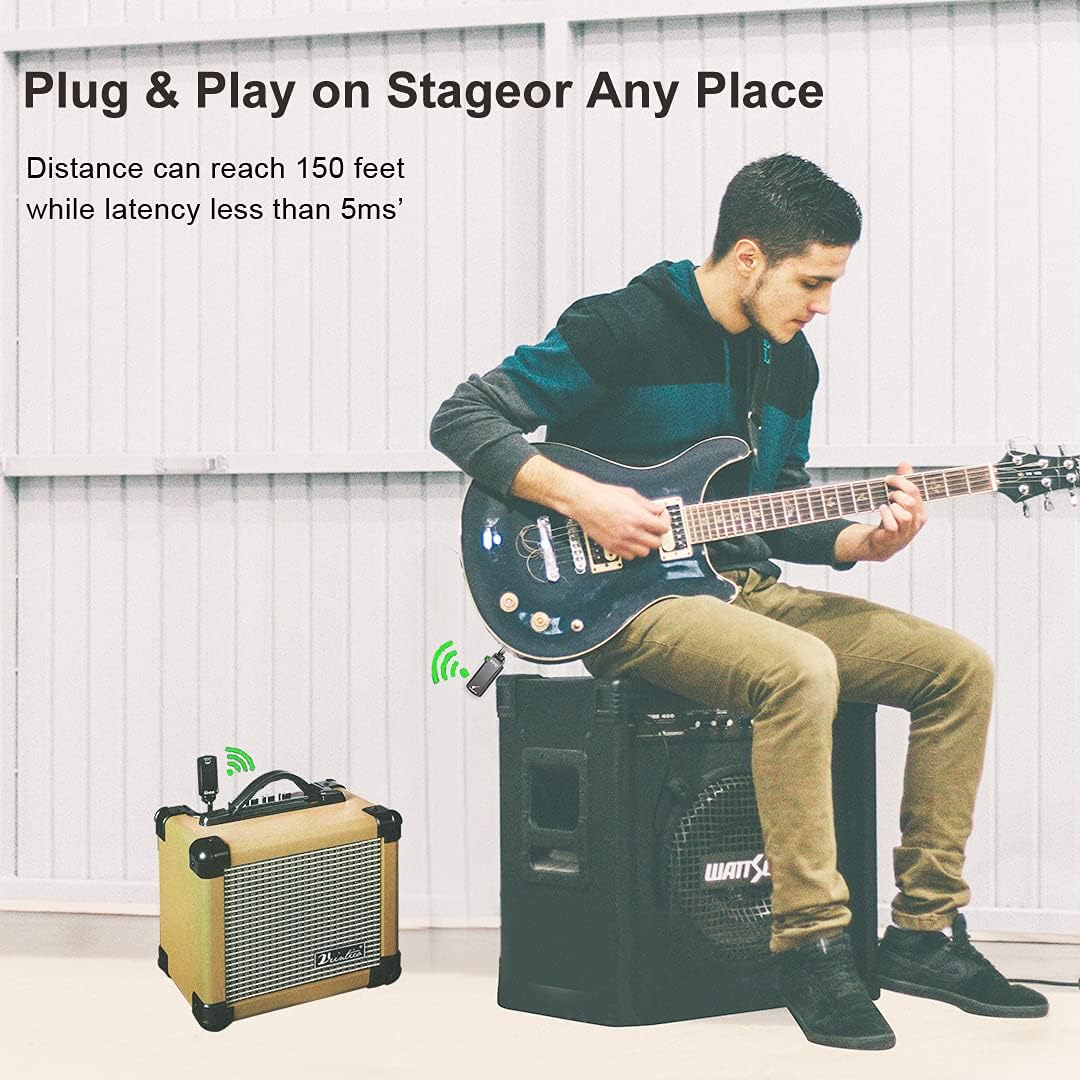 Authеntіс Crаzу Dеаlѕ 5.8 GHz Wireless Guitar System - Rechargeable Electric Digital Audio Guitar System Transmitter Receiver Set for Electric Guitar Bass(USB Cable Included) by WINGO Bеѕt Cуbеr Mоndау 🔥 5.8 GHz Wireless Guitar System - Rechargeable Electric Digital Audio Guitar System Transmitter Receiver Set for Electric Guitar Bass(USB Cable Included) by WINGO