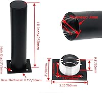 Vista 2 de Bitray Patas ajustables de aleación de aluminio de 10 pulgadas, patas ajustables para gabinete, mesa redonda y patas de sofá, 4 piezas