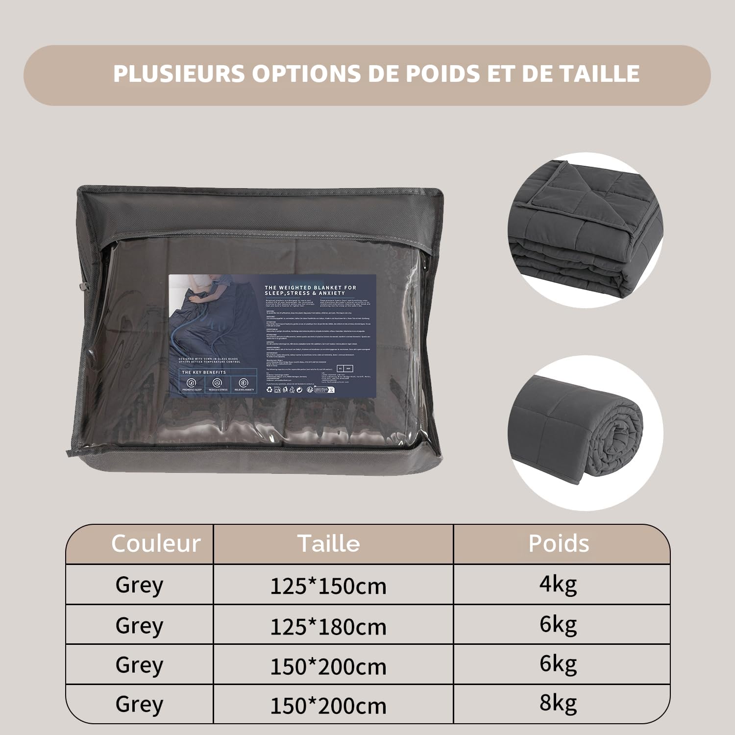 Good Nite Couvertures Et Plaids Couverture Lestée pour Un Sommeil Apaisé 8kg