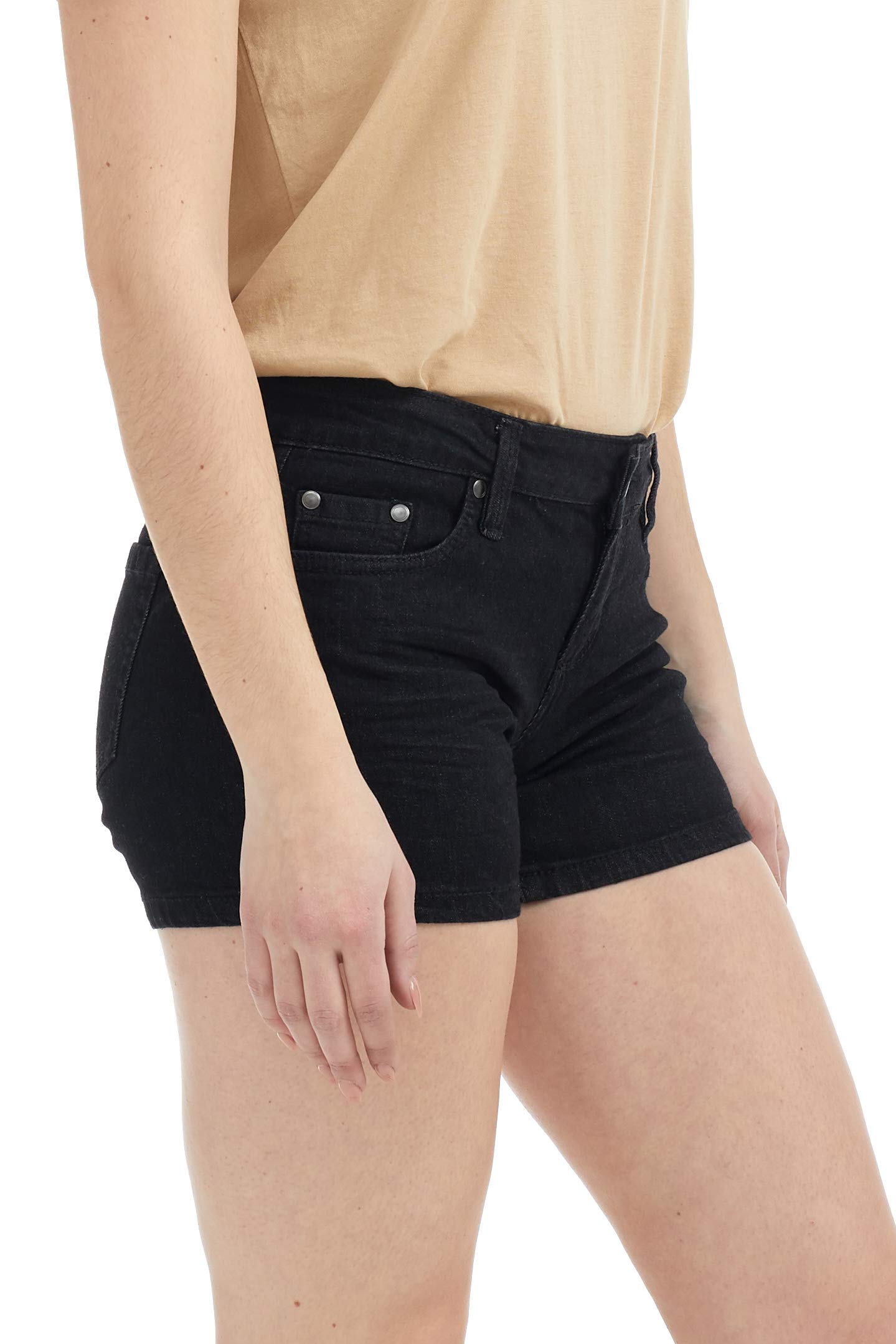 Suko jeans Women’s Stretch Denim Cutoff Shorts - 4 - BLACK