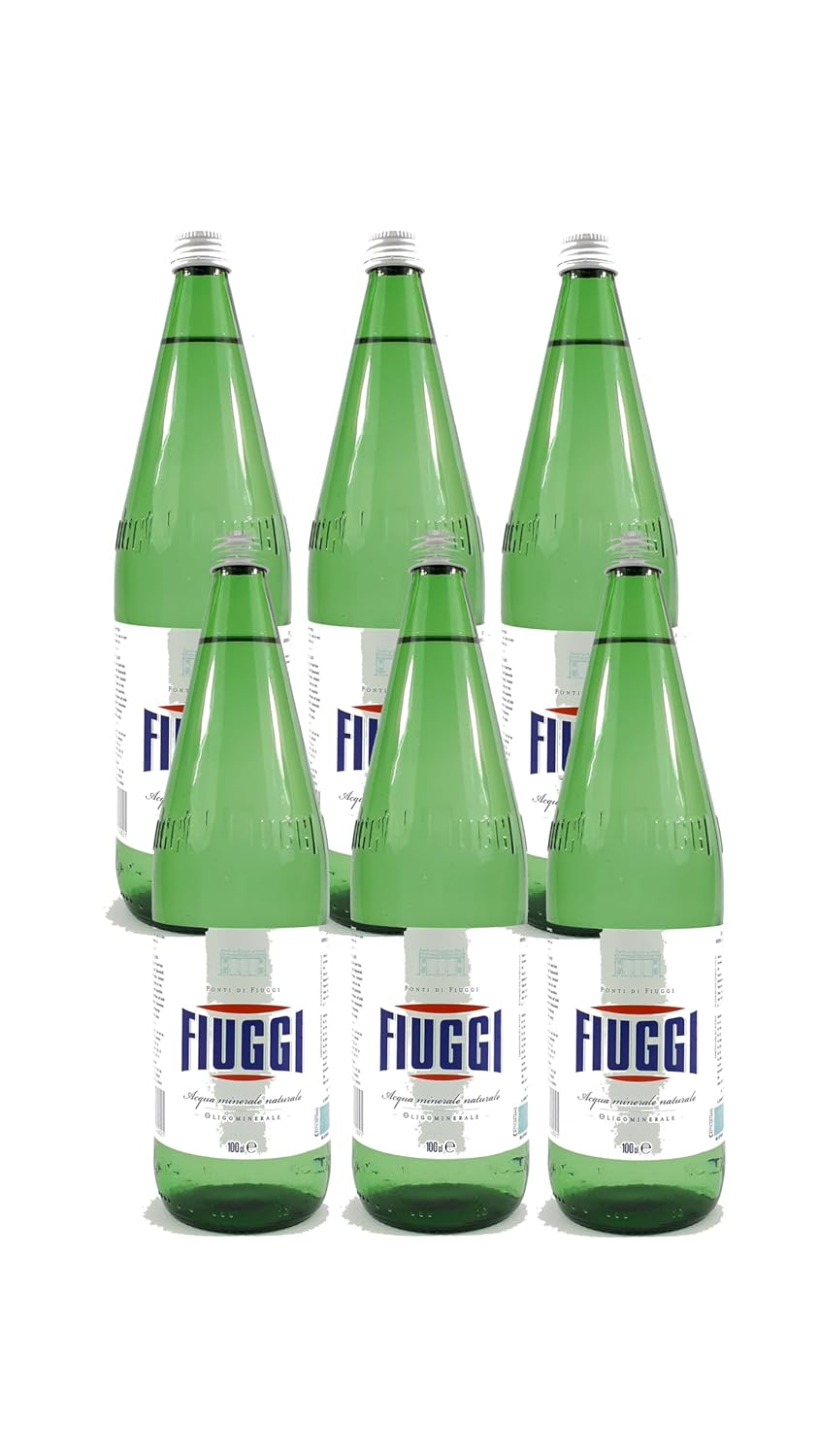 Fiuggi Still Natural Mineral Water - Refreshing Taste & Hydration (6 x 1L Glass Bottles) | From Italy | Naturally Low-Sodium