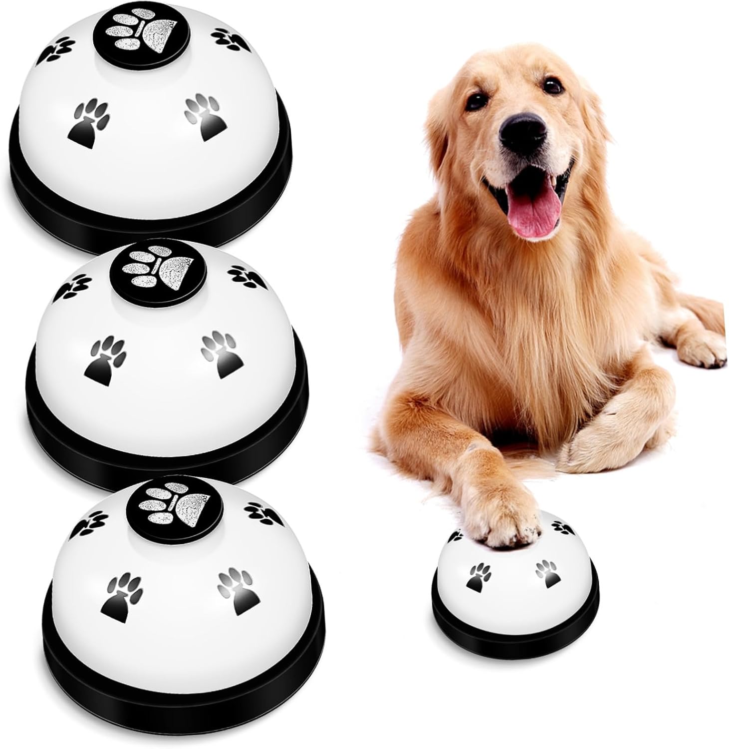 3pcs Dog Training Bells Potty Training Communication Device for Dogs and Cats Easy to Use Press Bells for Indoor and Outdoor Use Lightweight and Portable Non-Skid Bottom