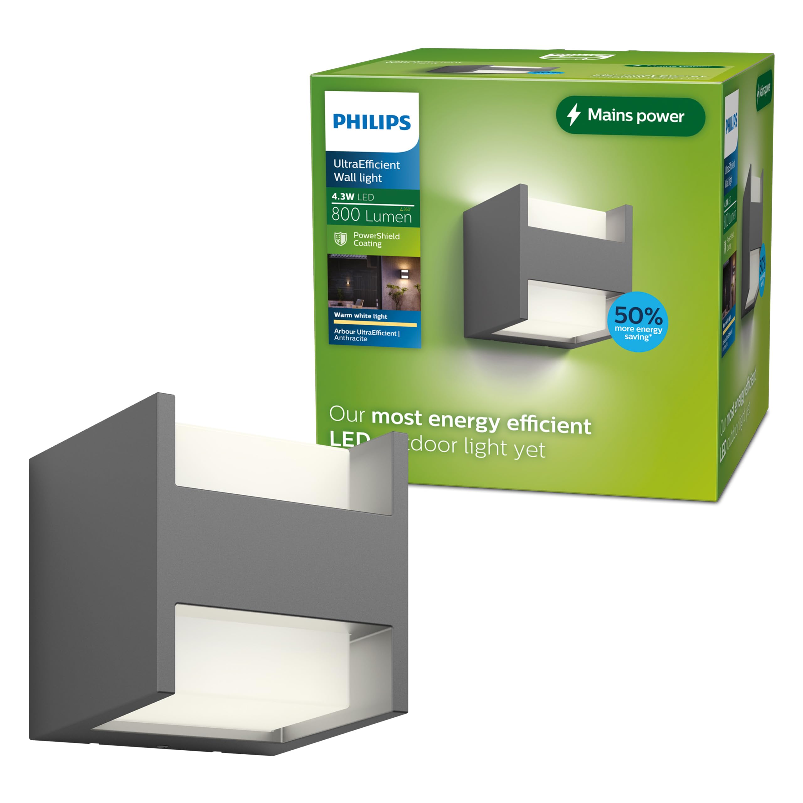 Philips Led Outdoor Wall Light Arbour Ue, 2-Bulb 2,700 K