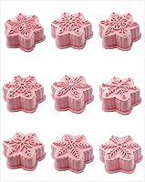 Vista 7 de Juego de 9 patrones de sellos de galletas de copo de nieve 3D, plástico de grado alimenticio, 6 ramas con forma de copos de nieve, cortadores