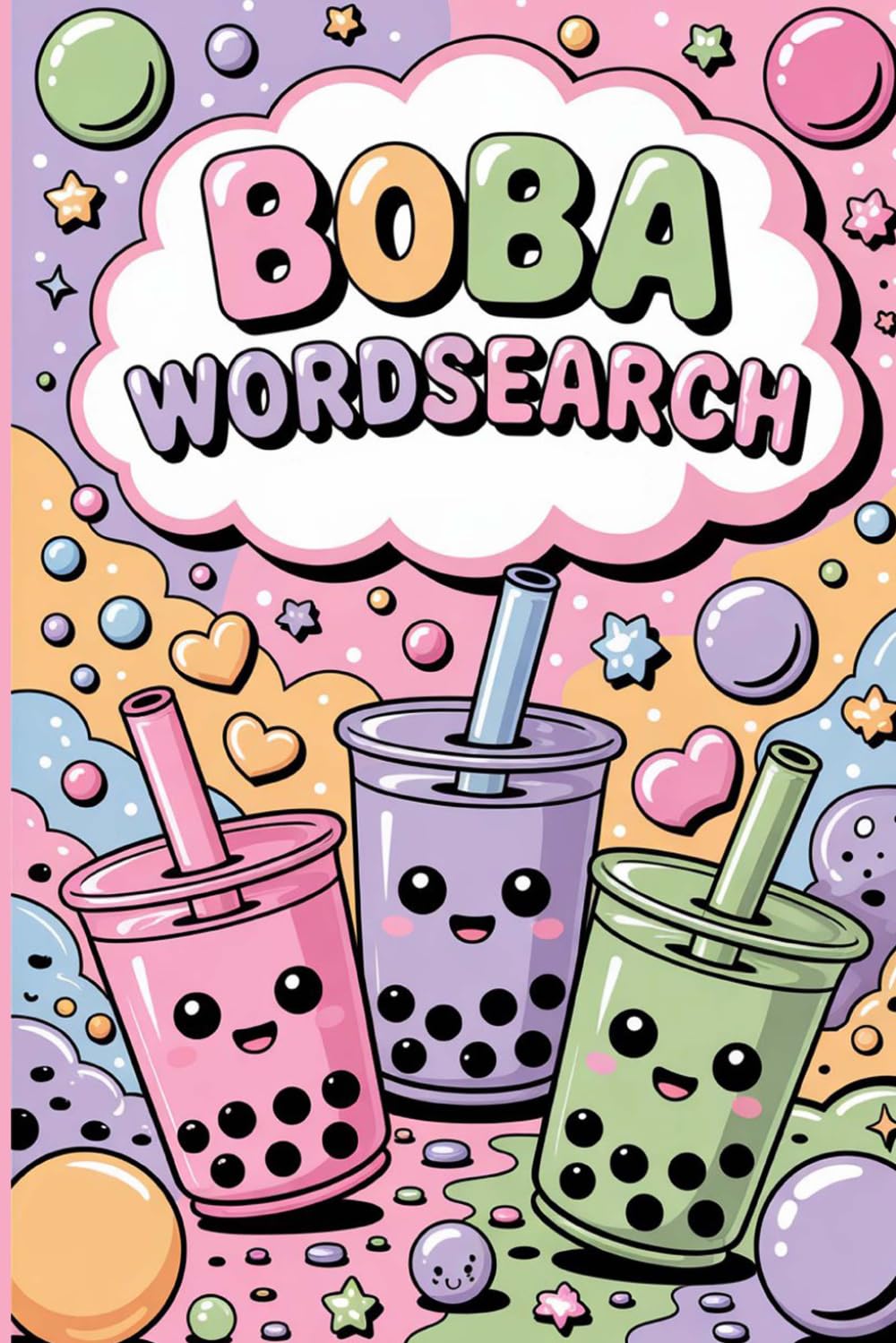 Boba Wordsearch Puzzle Book: A Fun and Relaxing Brain Game for Bubble Tea Lovers, Foodies, and Puzzle Enthusiasts