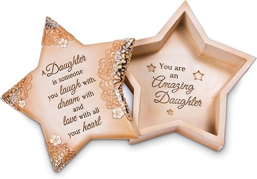 Miniatura 7 de Pavilion Gift Company 19085 - Caja de recuerdos para hija, 3-3/4 x 4 pulgadas, color beige