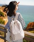 HOMIEE Sac à dos casual élégant léger, sac à dos pour ordinateur portable imperméable, sac de jour pour les voyages/école/jasuel/travail (15.6 De pouce d'ivoire)