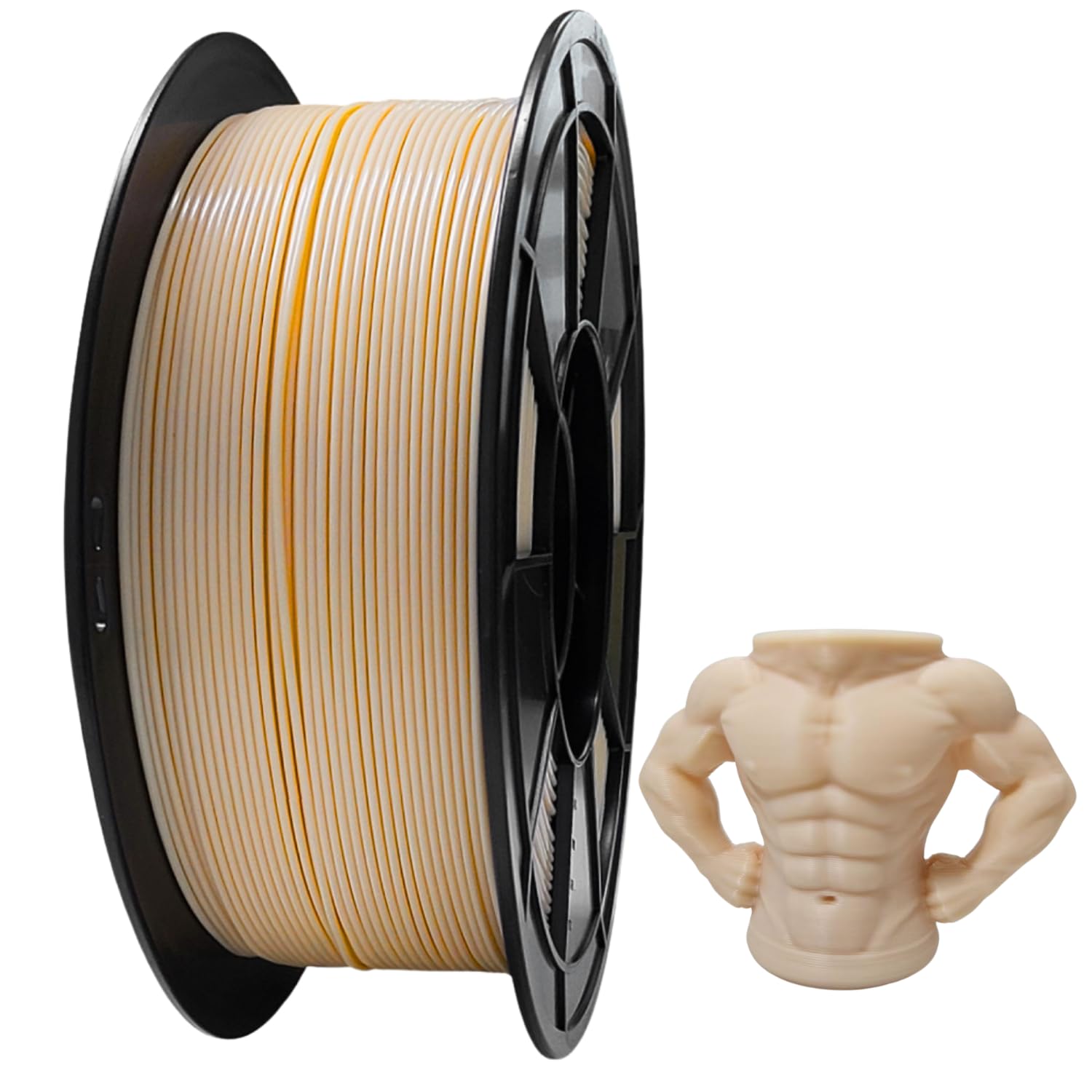 Food Safe PLA+PRO Filament 1.75mm, Light Skin Tone/Flesh Tone 3D Printer Filament, Strong Layer Adhesion, Neat Winding for High Speed 60-500mm/s FDM
