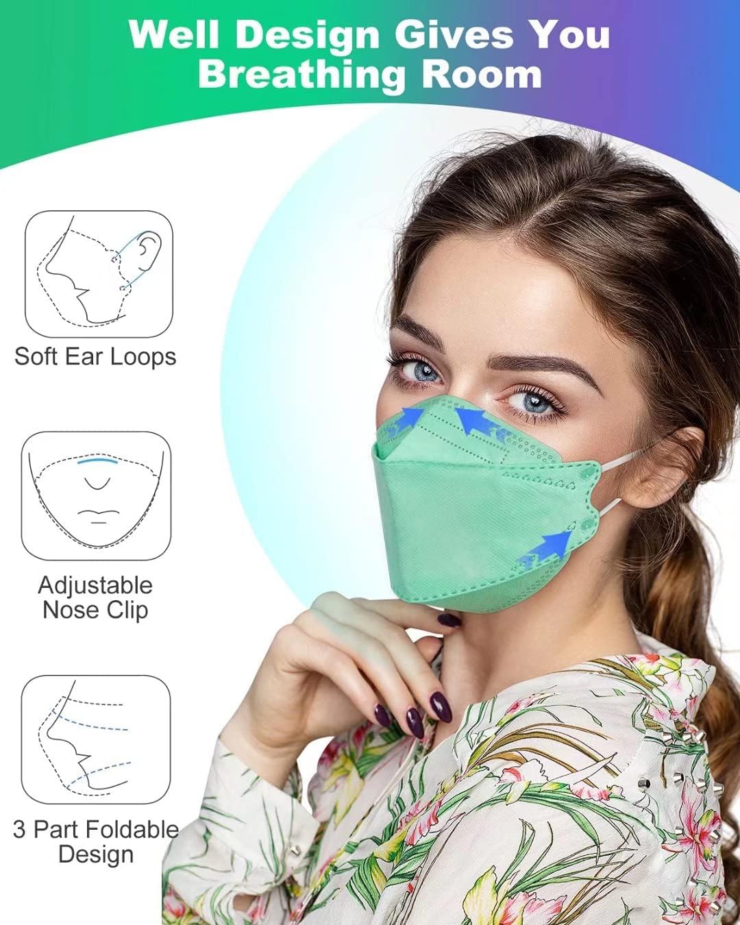 Disposable Face Masks, 4 Layer Face Masks, 50 PCS