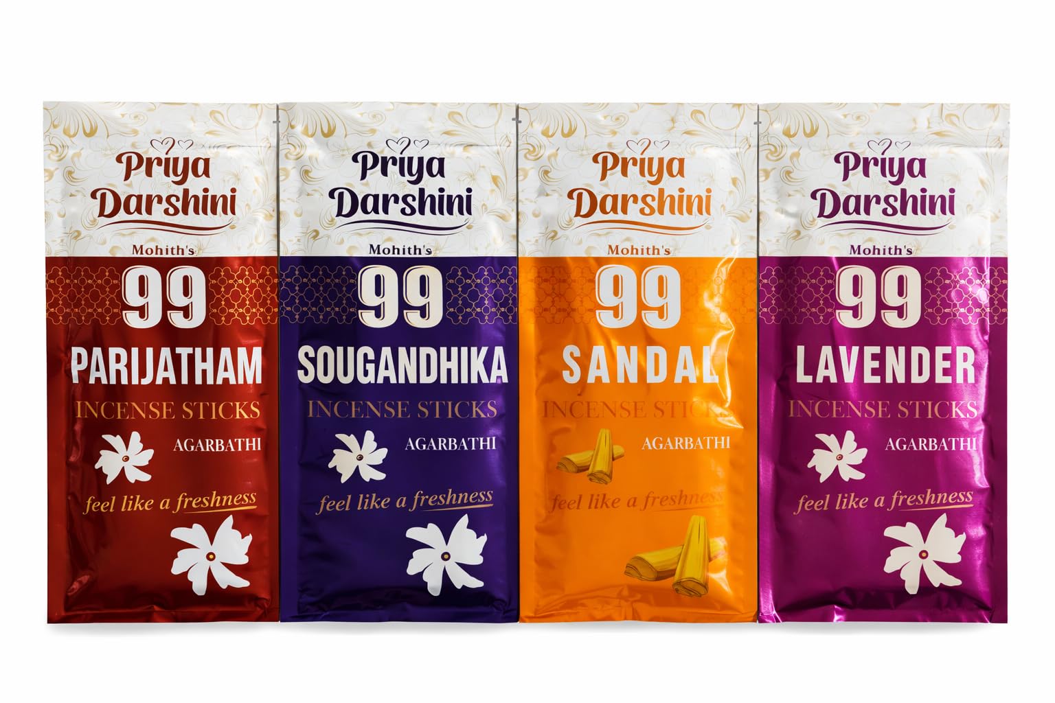 Priya Darshini Mohith's 99 Agarbathi Incense Sticks, Pack of 4|| Parijatham, Sougandhika, Sandal, Lavender for Puja and Meditation-image-27