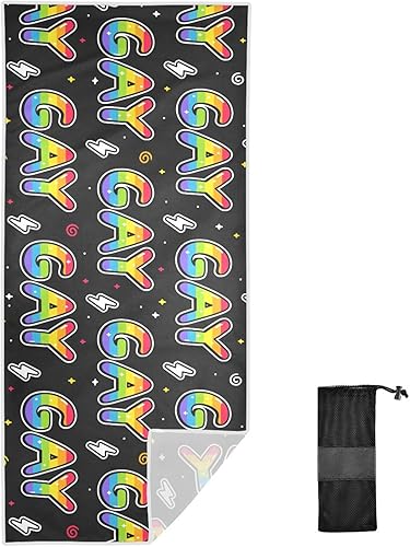 Rainbow Pride Gay LGBTQ - Toalla de playa de microfibra para niños, toalla de baño súper absorbente a prueba de arena, toalla de piscina para