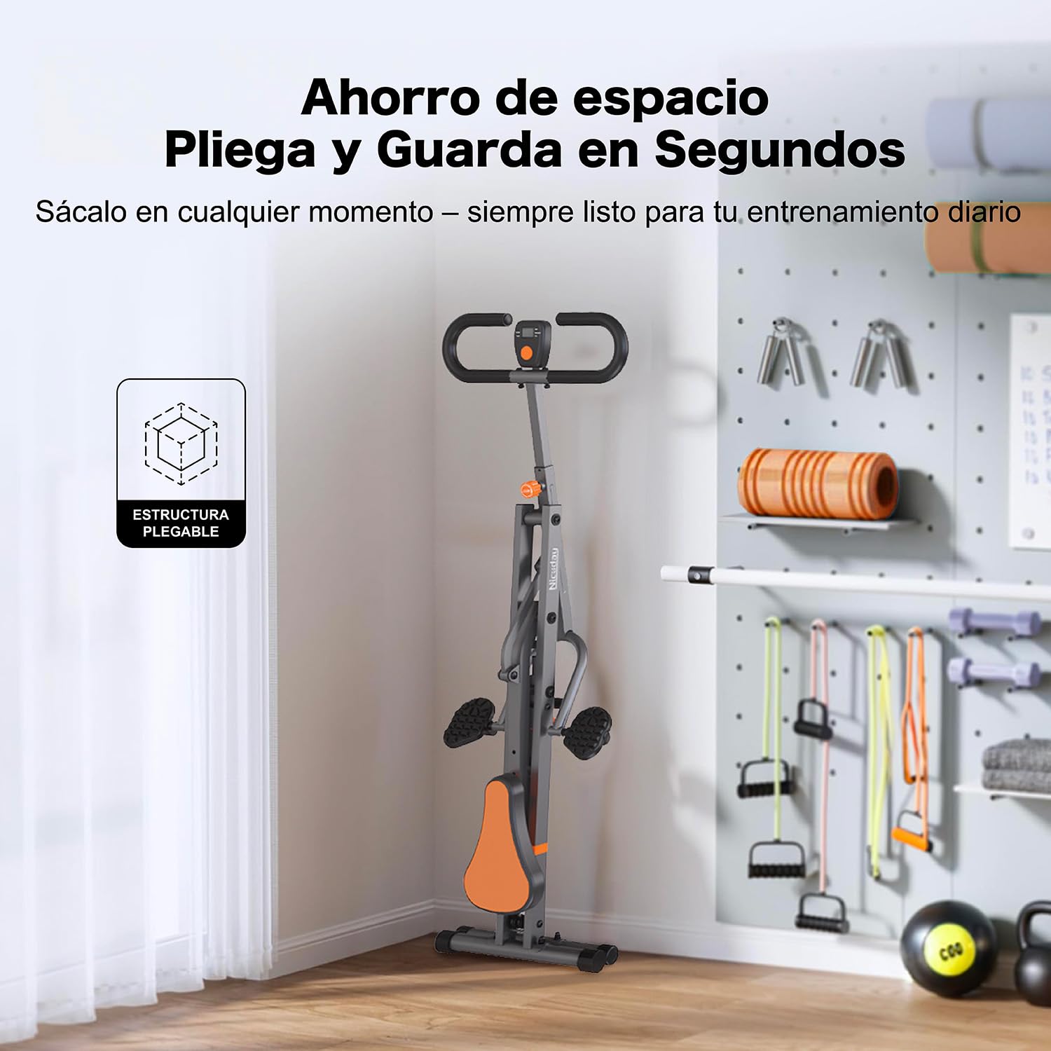 Niceday 4-en-1 Máquina de Sentadillas, Entrenamiento de Abdomen, Glúteos y Piernas, Equipo Fitness para Casa Plegable, Máquina Abdominales para Tonificación Muscular y Quema Rápida de Grasa del Core