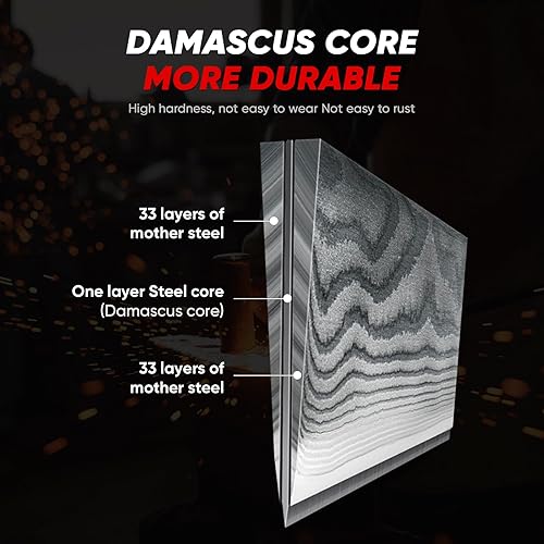 Miniatura 3 de XXV Cuchillo de chef de 8 pulgadas, cuchillo de cocina afilado de acero inoxidable de alto carbono con mango ergonómico con afilador de cuchillos,