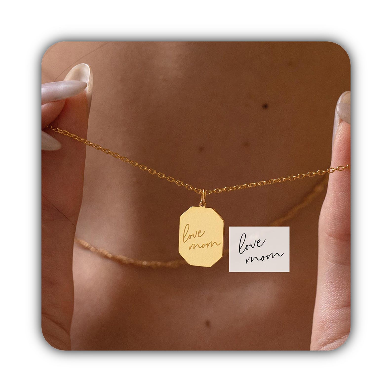 Inciso reale collana con scrittura a mano, su misura targhetta collana, personalizzato commemorativo reale firma gioiello per lei, Natale per lei