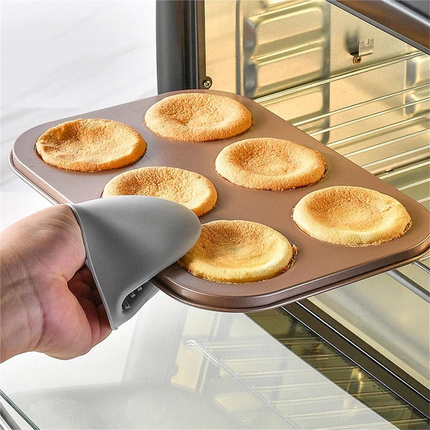 Donut Pan 2 Pcs Becker Round Baking Pan, Non-Stick Golden Mold for Donut & Cake(Flower)