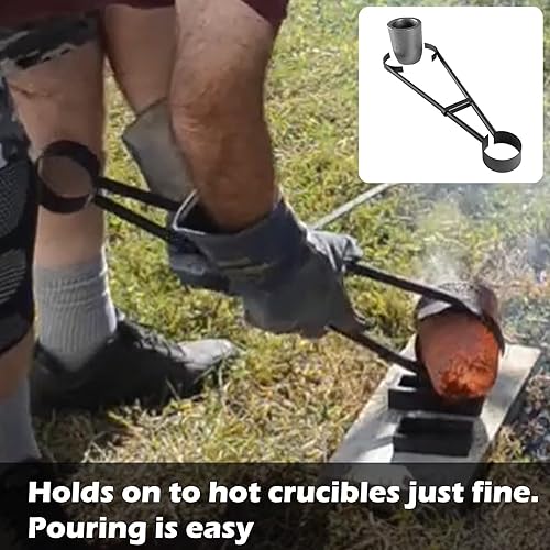Miniatura 4 de Pinzas para frasco de crisol de fundición ProCast de 26 pulgadas para sostener crisoles de grafito para fundición de fusión, refinación de oro,