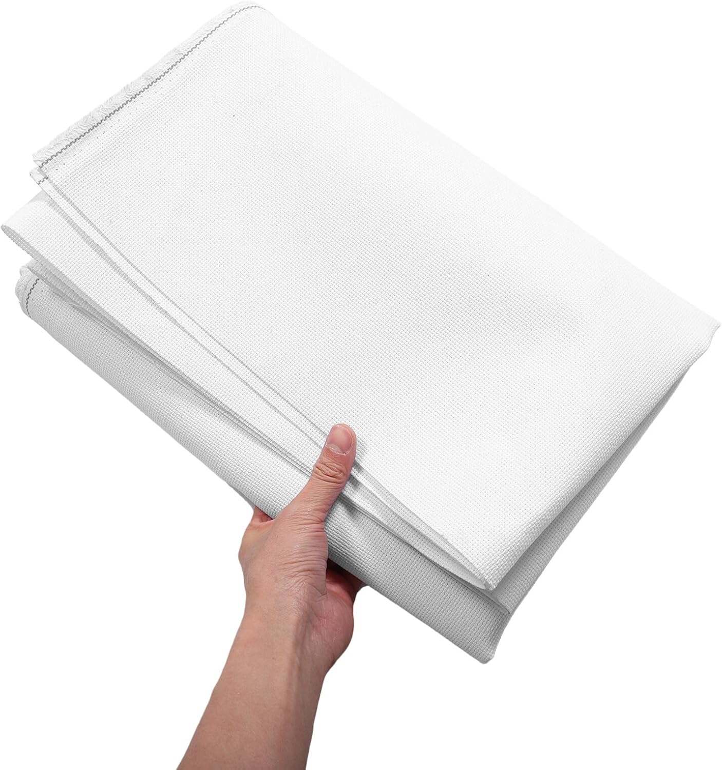 Holibanna Thickened Polyester Cotton Blend Cross Stitch Fabric for DIY Embroidery Soft White Cloth for Beginners and Handcraft Needlework Projects
